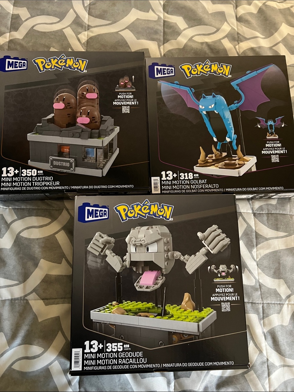 Mattel Mega Pokémon Mini Motion Set Trio — Brown, Blue, Black